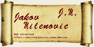 Jakov Milenović vizit kartica